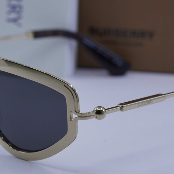 Burberry Gold Frame Sunglasses with Black Lenses - Picture 3 of 9